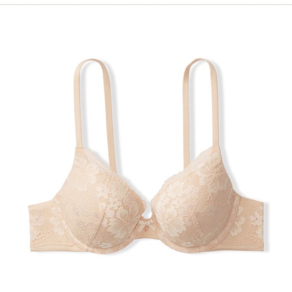 NWOT Body by Victoria Perfect Shape Champagne Lace Push Up Bra 34C